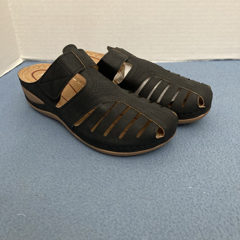 Harence‎ Women's Black Clogs (Mules) Close Toe Comfort Shoes - SZ 7 (37)